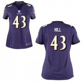 Women's Baltimore Ravens Nike Purple Game Jersey HILL#43