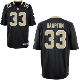 Youth New Orleans Saints Nike Black Game Jersey HAMPTON#33