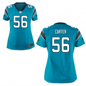 Women's Carolina Panthers Nike Panther Blue Game Jersey CARTER#56