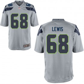 Seattle Seahawks Nike Alternate Game Jersey - Gray LEWIS#68
