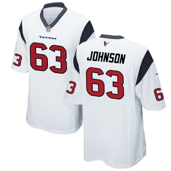 Nike Men's Houston Texans Game White Jersey JOHNSON#63