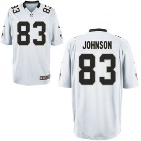Nike Men's New Orleans Saints Game White Jersey JOHNSON#83