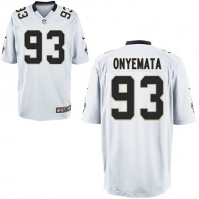 Nike Men's New Orleans Saints Game White Jersey ONYEMATA#93