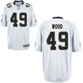 Nike Men's New Orleans Saints Game White Jersey WOOD#49