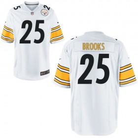 Nike Men's Pittsburgh Steelers Game White Jersey BROOKS#25