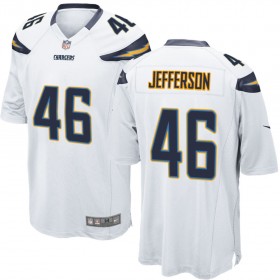 Nike Men's Los Angeles Chargers Game White Jersey JEFFERSON#46
