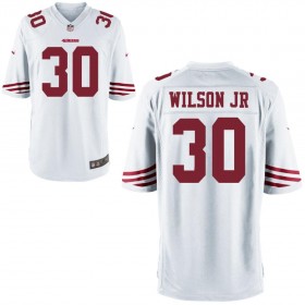 Nike Men's San Francisco 49ers Game White Jersey WILSON JR#30