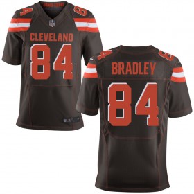 Men's Cleveland Browns Nike Brown Elite Jersey BRADLEY#84