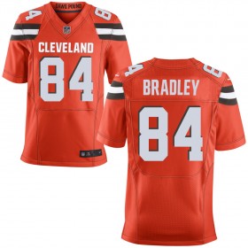 Men's Cleveland Browns Nike Orange Alternate Elite Jersey BRADLEY#84