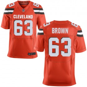 Men's Cleveland Browns Nike Orange Alternate Elite Jersey BROWN#63