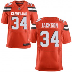 Men's Cleveland Browns Nike Orange Alternate Elite Jersey JACKSON#34