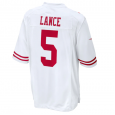 Nike Men's San Francisco 49ers Trey Lance#5 White Game Player Jersey